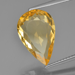 Citrino Dorado oscuro natural de 4.67 ct, En forma de pera, VVS
