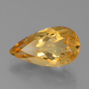 Citrino dorado natural de 7,46 ct, en forma de pera, VVS