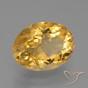 Citrino Naranja dorado intenso natural de 6.57 ct, Ovalada, VVS-VS