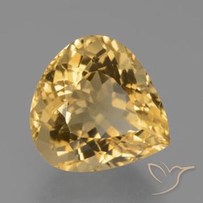 Citrino Dorado oscuro medio natural de 7.27 ct, En forma de pera, VVS