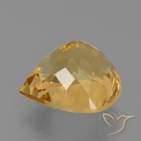 Citrino Dorado oscuro medio natural de 7.27 ct, En forma de pera, VVS