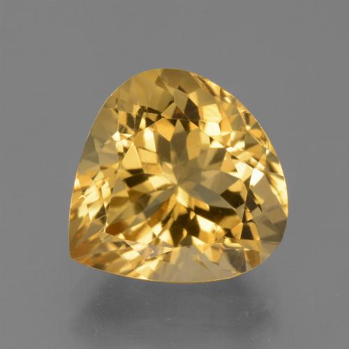 Citrino Dorado oscuro medio natural de 6.47 ct, En forma de pera, VVS