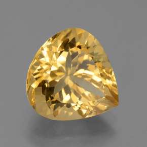 Citrino Dorado oscuro medio natural de 6.47 ct, En forma de pera, VVS