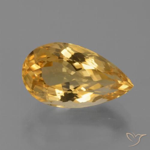 Citrino Dorado oscuro medio natural de 6.96 ct, En forma de pera, VVS