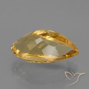 Citrino Dorado oscuro medio natural de 6.96 ct, En forma de pera, VVS