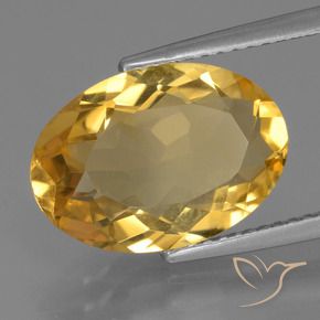 Citrino Dorado oscuro medio natural de 5.95 ct, Ovalada, VVS