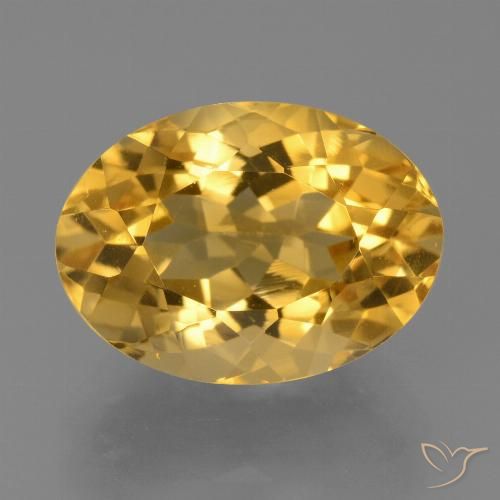 5.70ct Natural Naranja dorado intenso Citrino, Ovalada, VVS