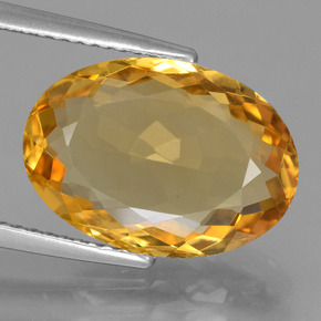 Citrino Naranja dorado intenso natural de 5.36 ct, Corte Óvalo, VVS-VS