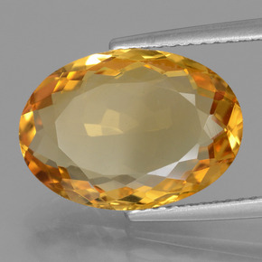 Citrino Naranja dorado intenso natural de 5.36 ct, Corte Óvalo, VVS-VS