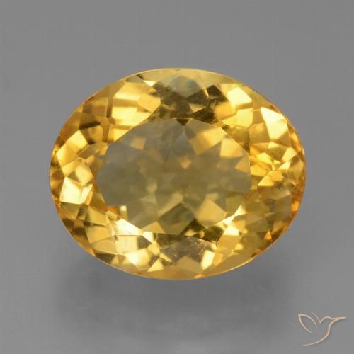 5.68ct Natural Naranja dorado intenso Citrino, Ovalada, VS