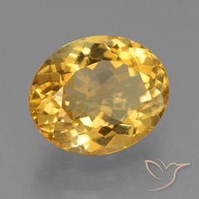 Citrino Naranja dorado intenso natural de 5.68 ct, Ovalada, VS