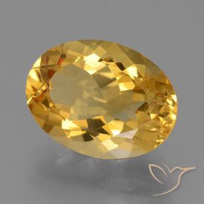 Citrino Dorado oscuro medio natural de 5.12 ct, Ovalada, VVS