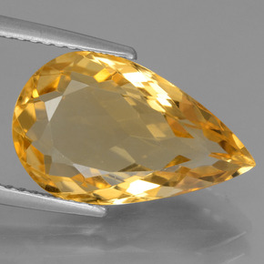 Citrino Naranja dorado intenso natural de 5.58 ct, En forma de pera, VVS