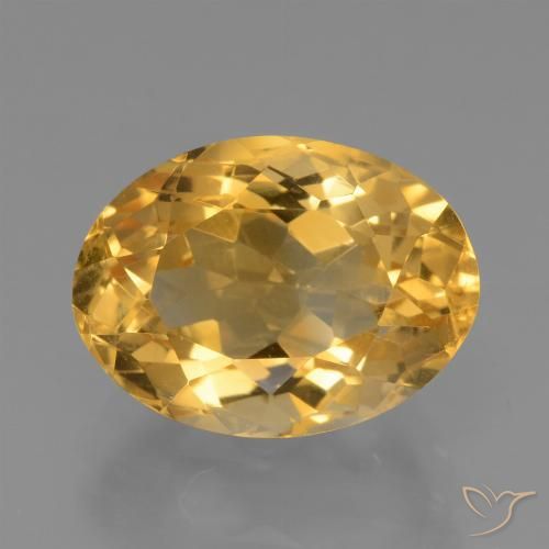4.10ct Natural Naranja dorado intenso Citrino, Ovalada, VVS
