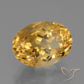 Citrino Dorado oscuro medio natural de 3.87 ct, Ovalada, VVS