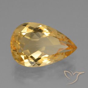 Citrino Dorado natural de 3.92 ct, En forma de pera, VVS-VS