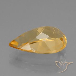 Citrino Dorado natural de 3.92 ct, En forma de pera, VVS-VS