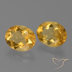 Gemas de Citrino Dorado oscuro natural de 3.04 ct, Ovalada, VS