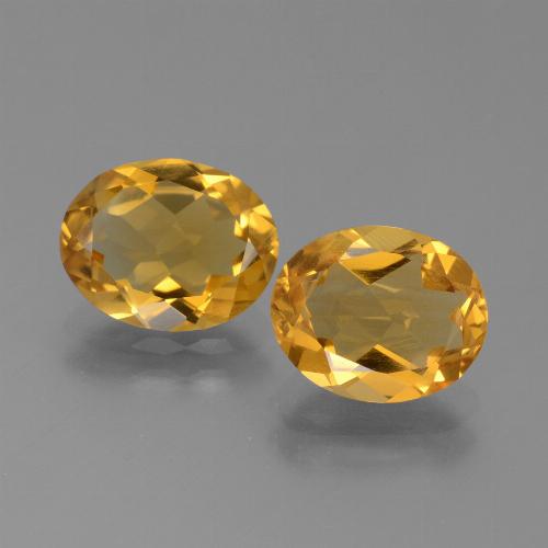 Gemas de Citrino Dorado naranja intenso natural de 3.93 ct, Corte Óvalo, VVS-VS