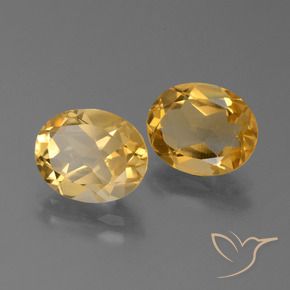 Gemas de Citrino Dorado oscuro medio natural de 4.34 ct, Ovalada, VVS-VS