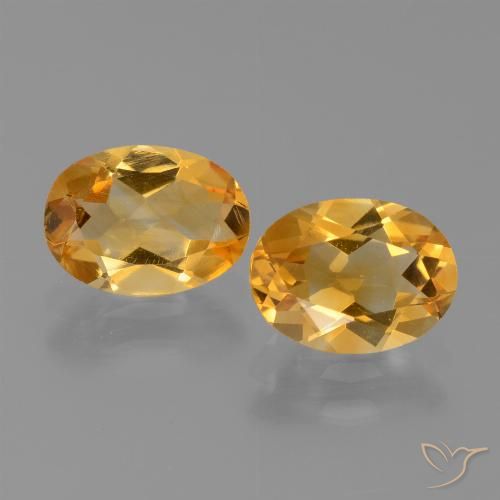 Gemas de citrino dorado natural de 1,93 ct, corte óvalo, VVS