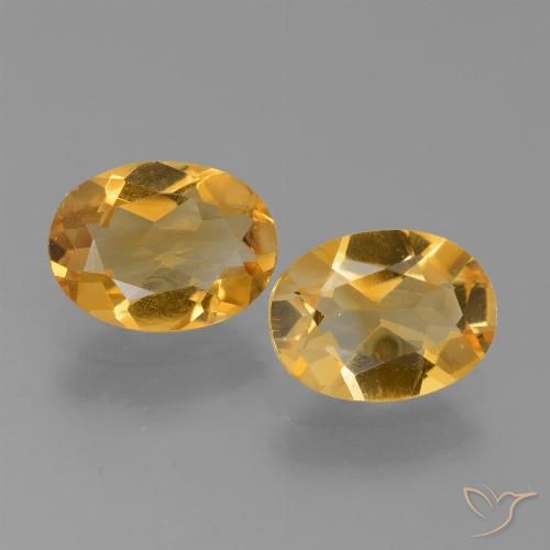 2.15ctw Natural Dorado oscuro Citrino, Ovalada, VVS-VS