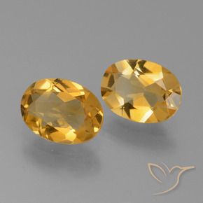 Gemas de Citrino Dorado oscuro natural de 2.15 ct, Ovalada, VVS-VS
