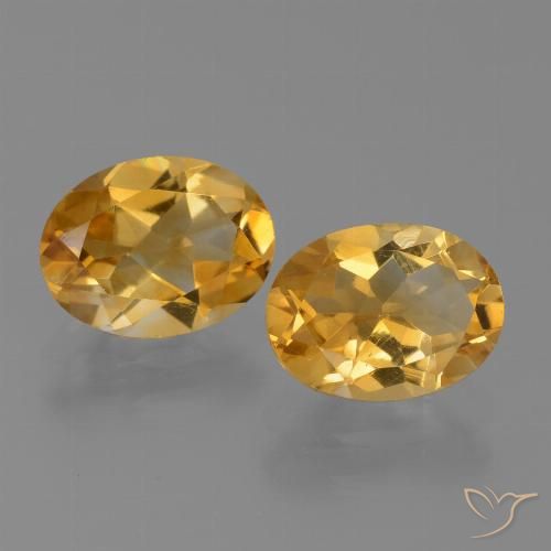 2.13ctw Natural Dorado oscuro medio Citrino, Ovalada, VVS