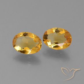 Gemas de Citrino Dorado oscuro medio natural de 1.93 ct, Ovalada, VVS-VS