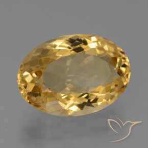 Citrino Dorado oscuro medio natural de 7.33 ct, Ovalada, VVS