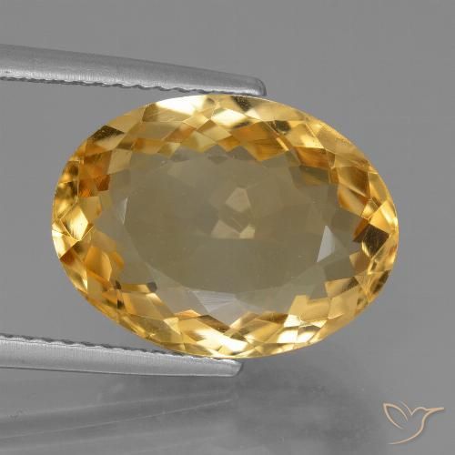 7.11ct Natural Naranja dorado intenso Citrino, Ovalada, VVS