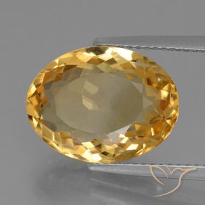 Citrino Naranja dorado intenso natural de 7.11 ct, Ovalada, VVS