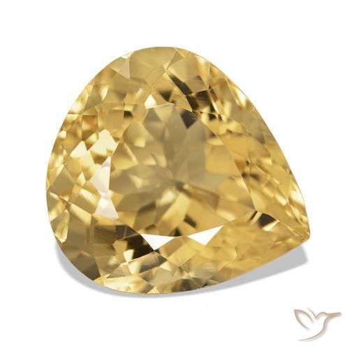 Citrino Dorado amarronado claro natural de 7.84 ct, En forma de pera, VVS