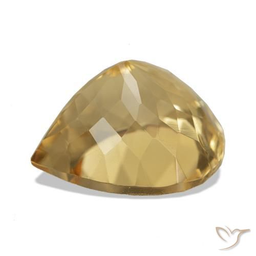Citrino Dorado amarronado claro natural de 7.84 ct, En forma de pera, VVS