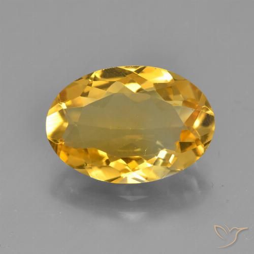 3.56ct Natural Naranja dorado intenso Citrino, Ovalada, VS