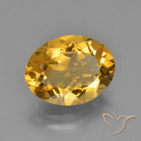Citrino Naranja dorado intenso natural de 4.16 ct, Ovalada, VVS