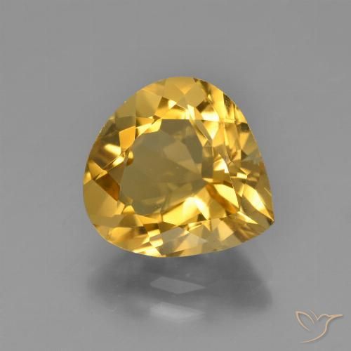 3.34ct Natural Dorado intenso Citrino, En forma de pera, VS