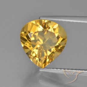 Citrino Dorado intenso natural de 3.34 ct, En forma de pera, VS