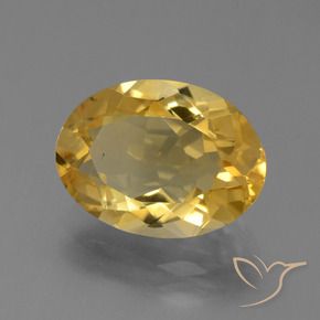 Citrino Dorado medio natural de 4.40 ct, Ovalada, VS