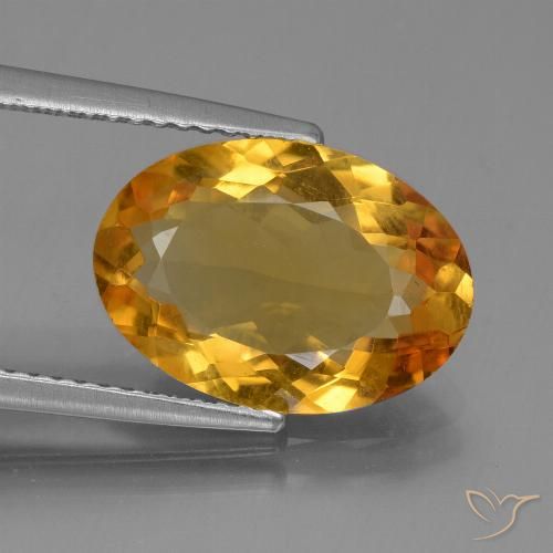 4.07ct Natural Dorado naranja oscuro Citrino, Ovalada, VVS-VS
