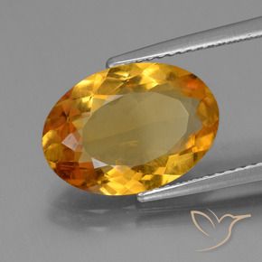 Citrino Dorado naranja oscuro natural de 4.07 ct, Ovalada, VVS-VS