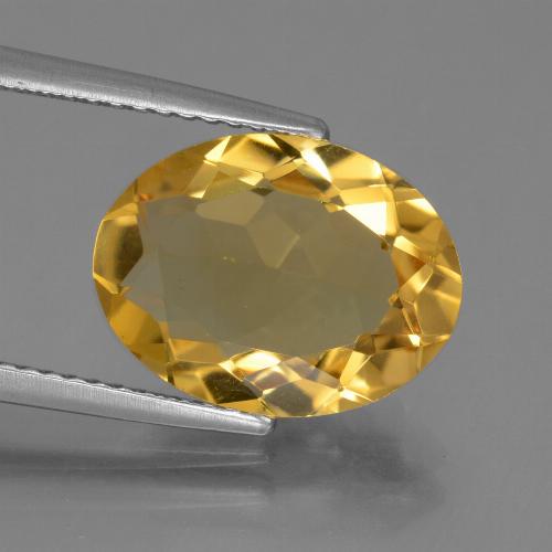 Citrino dorado natural de 4,22 ct, corte óvalo, VVS