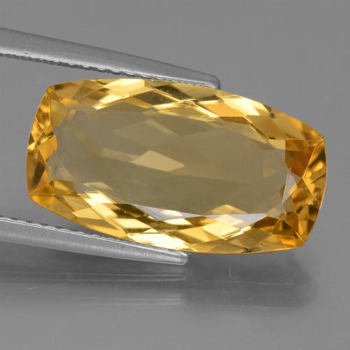 Citrino Naranja dorado intenso natural de 6.03 ct, Corte Cojín, VVS