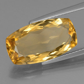 Citrino Naranja dorado intenso natural de 6.03 ct, Corte Cojín, VVS