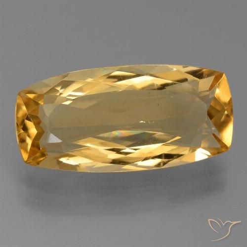 Citrino dorado natural de 5,84 ct, corte cojín, VS