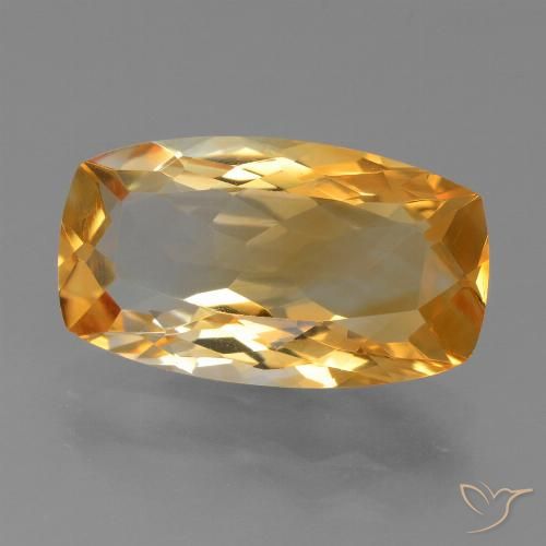 5.63ct Natural Dorado naranja oscuro Citrino, Forma Cojín, VVS