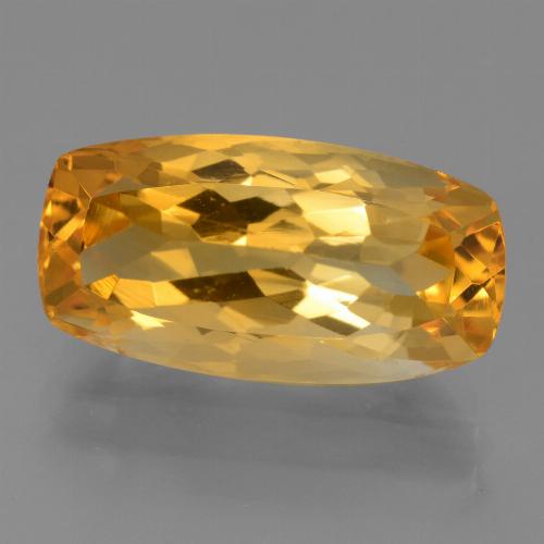 Citrino naranja dorado intenso natural de 8,17 ct, corte cojín, VVS