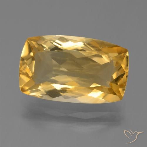 5.05ct Natural Dorado oscuro medio Citrino, Forma Cojín, VVS