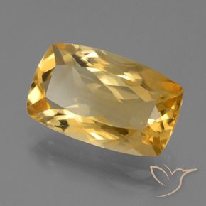 Citrino Dorado oscuro medio natural de 5.05 ct, Forma Cojín, VVS