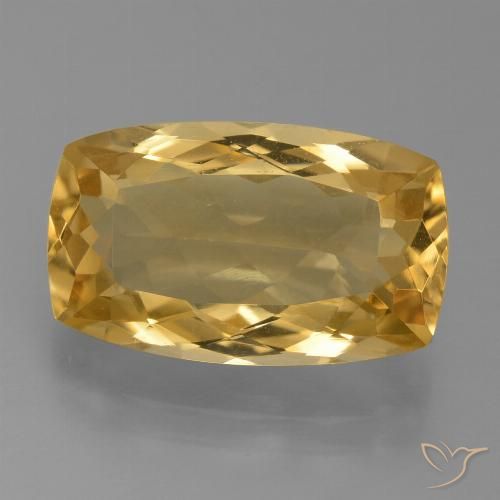 7.14ct Natural Naranja dorado intenso Citrino, Forma Cojín, VVS